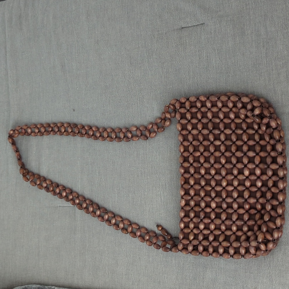 Vintage wooden bag - anthro style.